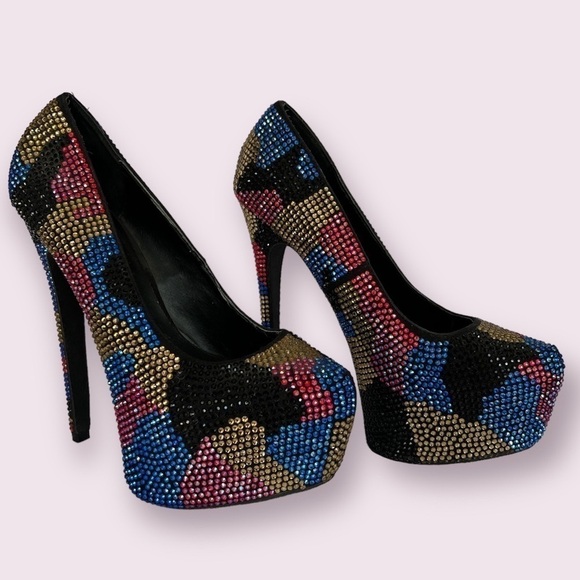 Steve Madden Dyvinal Rhinestone Heels 7 1/2 - Picture 1 of 11